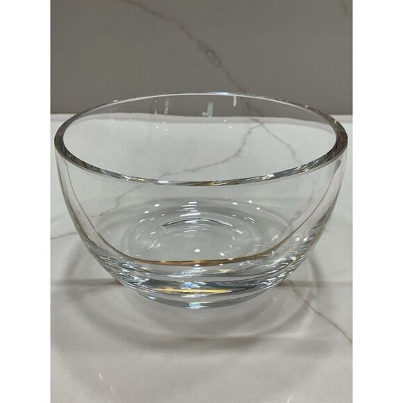 Michael Wainwright 5" Glass Gold Stripe Inlayed Stripe Bowl - Picture 2 of 5